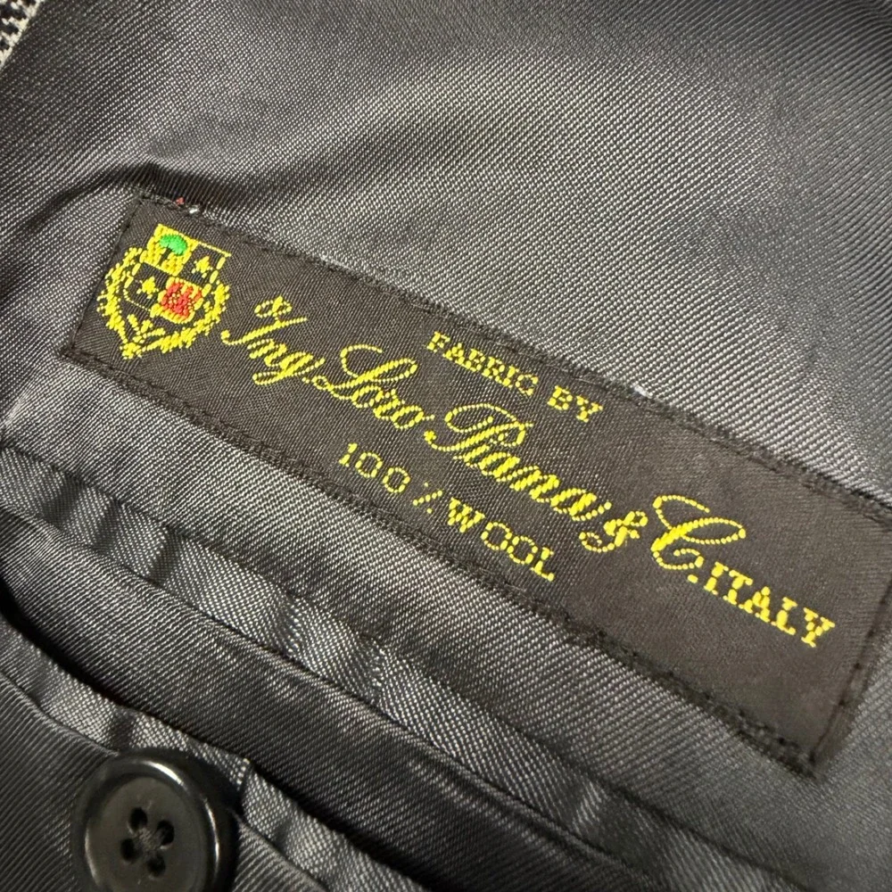 Brooks Brothers Loro Piana Wool Blazer Mens 46 Regular Grey‎ Glen Plaid